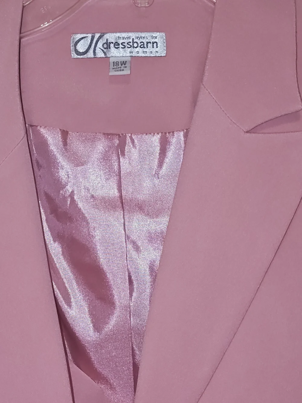 dressbarn Pink Silk Women's Two-Piece Suit Jacket and Skirt Set